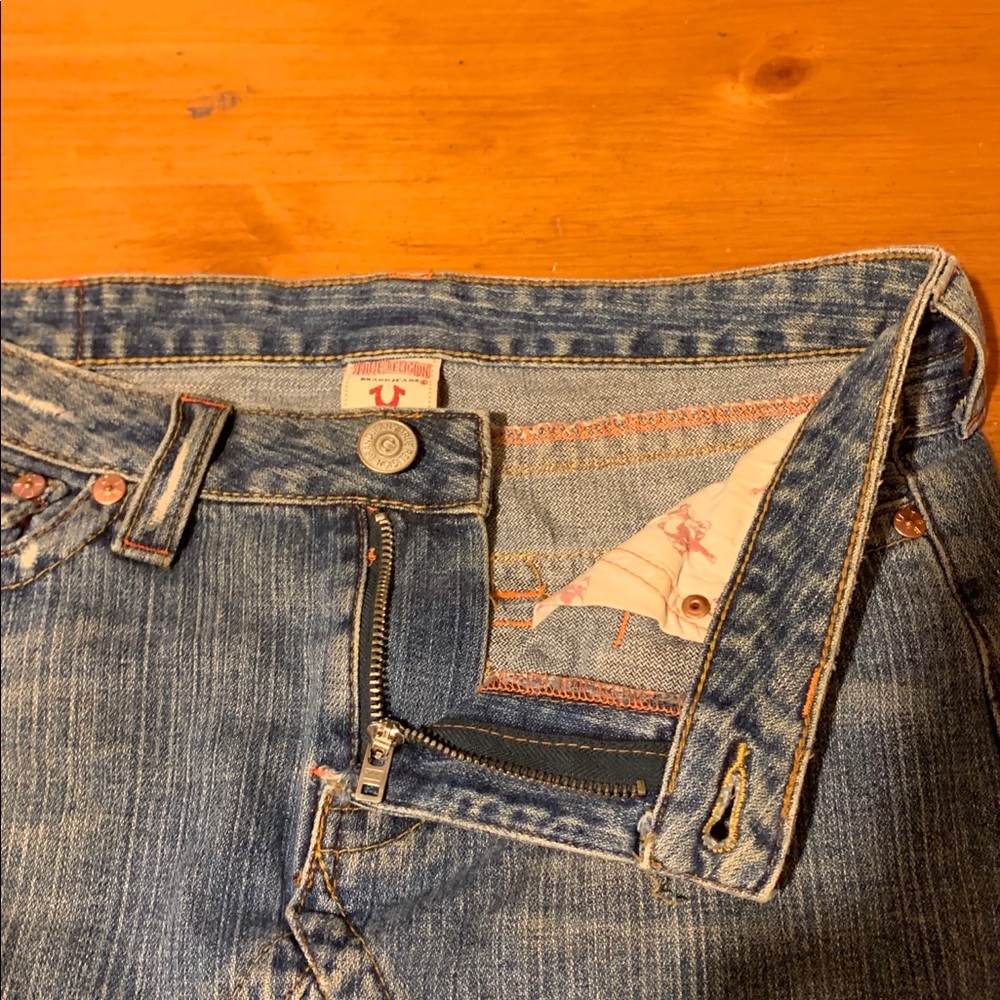 TRUE RELIGION Joey Distressed Denim Skirt size 28